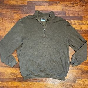 PGA Tour Men's Golf Casual Dark Green Quarter Zip Up Sweater Size XL with Pocket